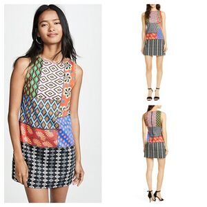 Alice + Olivia X Carla Kranendonk Clyde Patchwork Shift Dress Size 6